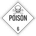 Nmc Poison 6 Dot Placard Sign, Pk10, Material: Pressure Sensitive Removable Vinyl .0045 DL8PR10